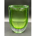 Kosta Boda green vase, 21cm h x 14cm wCondition ReportFairly good condition, scratches to glass.
