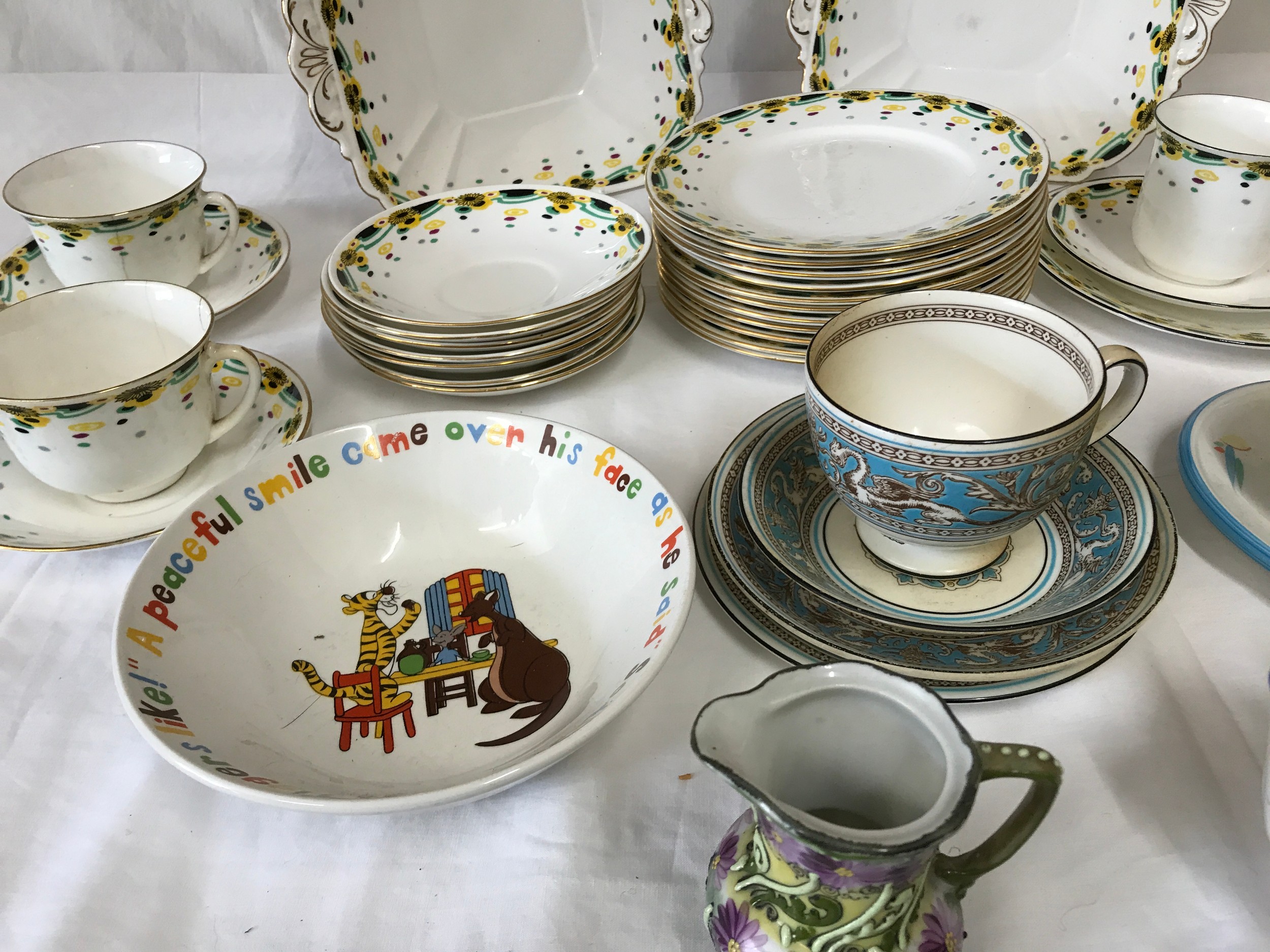 A selection of 20thC ceramics to include a Shelly China Cairo part tea set of 2 x plates 25cms d, - Image 2 of 5