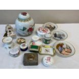 Miscellany to include ceramic boxes, Limoges, Coalport, Wedgwood, Kaiser pot etc.Condition