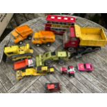 Tonka tin plate vehicles to include Goodyear Bus, Tipper Vans, Bulldozer etc.Condition