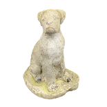 A vintage reconstituted stone garden ornament modelled as a bulldog. 32cm h.