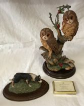 A Country artist model 'Summer Dreams' 923 of 1500 of two Owls 34cms h together with a Country