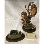 A Country artist model 'Summer Dreams' 923 of 1500 of two Owls 34cms h together with a Country