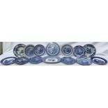 A quantity of 20thC Copeland Spode and Spode blue and white plates and shallow bowls.Condition