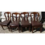 Four 19thC mahogany dining chairs.Condition ReportGood condition apart from some wear to polish.