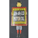 A vintage metal EN-AR-CO motor oil White Rose Gasoline sign. 35.5cm h.