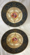 Two Royal Worcester hand painted plates 27cm d depicting flowers. Signed J StanleyCondition