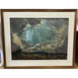 An unsigned Leonard Richmond (1889-1965) pastel painting 'Eye of the Storm' 1965, believed to be