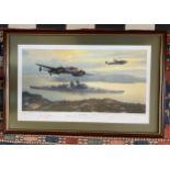 Mark Postlethwaite 'Bismarck into Battle' Limited Edition print 156/850 with 8 pencil signatures