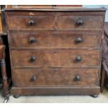 A 19thC mahogany chest of drawers. 2 short over 3 long. 110 w x 53 d x 112cm h.Condition