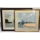 Two large framed prints to include signed limited edition 247/500 Marcel Dyf 'La Route du