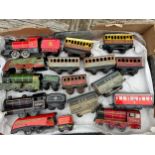 Tin plate clockwork train and carriages to include 7000, Silver Link 2509, 67040, The National 2509,