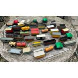 A collection of vintage tinplate railway carriages.Condition ReportPlayworn.