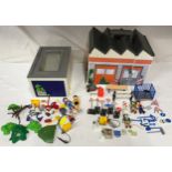 Playmobil 4318 Garage and 4043 Take along construction work shop with accessories.Condition