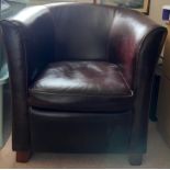 A leather tub chair.Condition ReportGood condition.