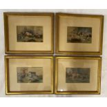 Four watercolours of hunting scenes. Signed L Sampson. Painting size 9 x 15cm.Condition ReportOne