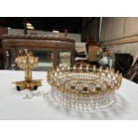 A good quality glass and gilt chandelier. 42cm w.Condition ReportComplete. Loose parts.