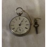 A hallmarked silver pocket watch. London 1846. case width 5cm.Condition ReportGood condition.