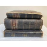 Two bibles, include The Family Bible by Scott & Henry, The Holy Bible, The Holy Bible, The Family