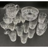 Stuart Crystal glasses & jug, Tudor bowl, sherry Brierley glasses.Condition ReportGood condition.