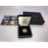 A 2007 Royal Mint gold proof full sovereign, no. 2366, cased in box and certificate of