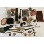 Miscellaneous to include silver mounted wallet, Chinese paper knife, Silver mounted photograph