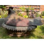 A large wooden vintage chicken shaped container. 61 h x 83cm l.Condition ReportChip to tail.