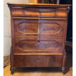 A good quality Biedermeier 4 ht walnut chest. 118 h x 98 w x 53cm w.Condition ReportGood condition.