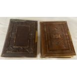 Two Victorian family photograph albums one with some coloured pages both with photographs of