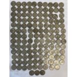 A large collection of 1920 to 1947 one shilling coins. Three with 1947 date. 719.6gm.Condition
