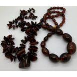 Two amber bead necklaces, approx lengths 60 & 80cm l.Condition ReportGood condition.