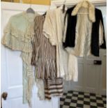 A selection of vintage clothing to include a 1920's two part dress, slip and outer shirt/top with