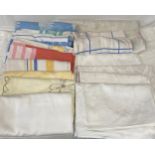 Fifteen various tablecloths largest 172cm x 412cmCondition ReportHalf have marks.