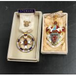 Two Masonic Steward Medals one silver one dated 1936 with inscription "Royal Masonic Institution for