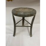 A galvanised milking stool. 35cm h x 26cm diameter.Condition ReportGood used condition.