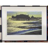 Philip Dunn print, 'Spindrift' West Pier, Brighton signed and named in pencil. Print 47 x 70cm.