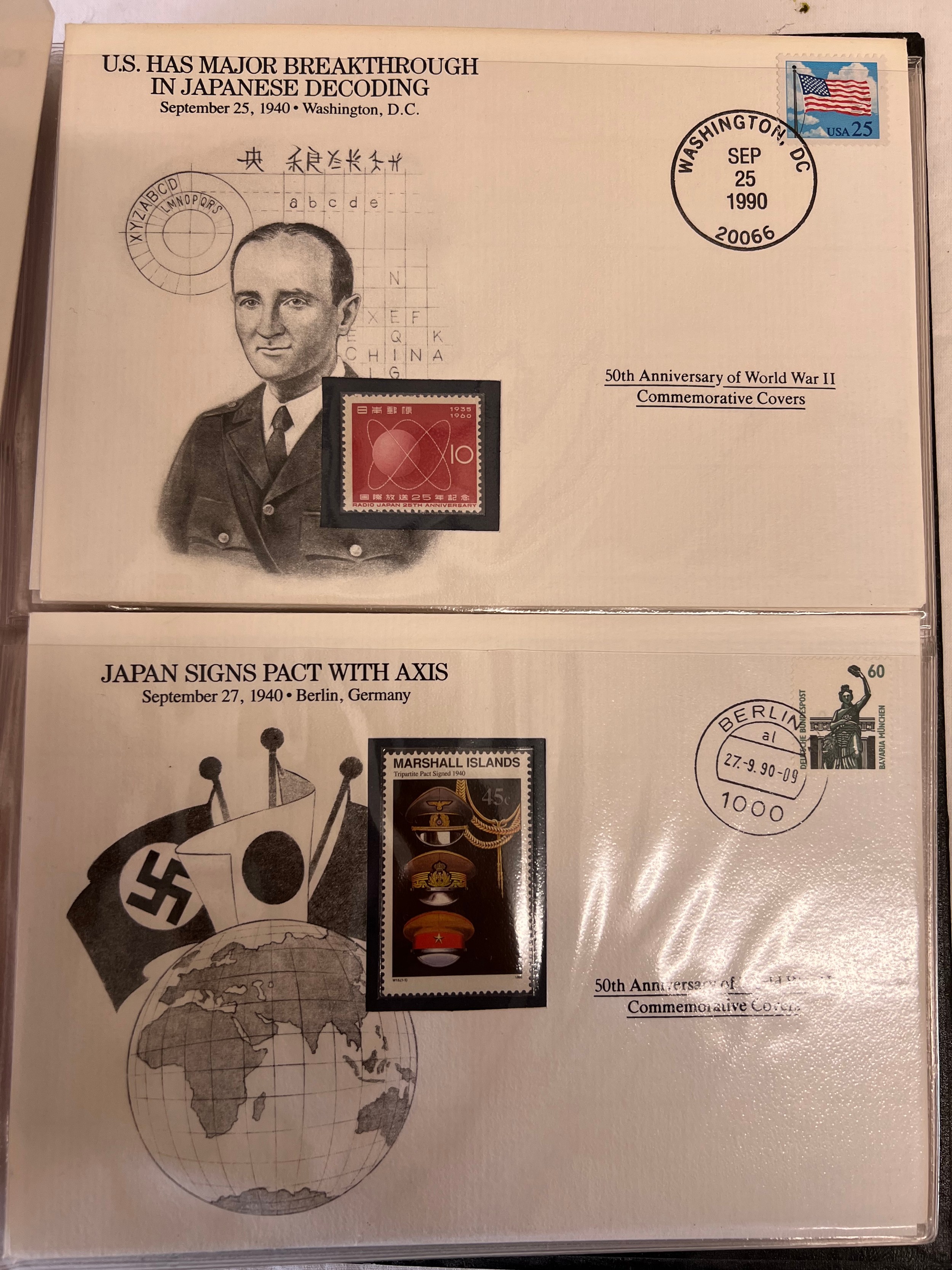 The Danbury Mint- First Day Covers - The 50th Anniversary of World War II Commemorative covers in - Image 4 of 5