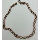 A 9ct gold chain with metal clasp. 46cm l. 29.8gm.