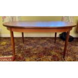 A teak extending dining table. 160 x 111cm closed. 205cm approx extended.Condition ReportGood