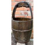 A decorative wooden barrel 60 h x 33cm d.Condition ReportGood condition.