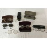 Six pairs of spectacles, four in cases and one pair of pince nez in a case.Condition ReportA/F