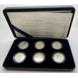 Royal Mint 2007 Britannia 20th Anniversary Silver Proof One Pound Collection of six, 1050/2000, 16.