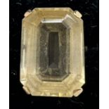 A baguette cut citrine set in 9ct gold. Size M/N. Weight 7.3gm.