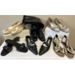 Selection of ladies shoes to include black knee length boots by Lavorazione Artigiana, size 6,