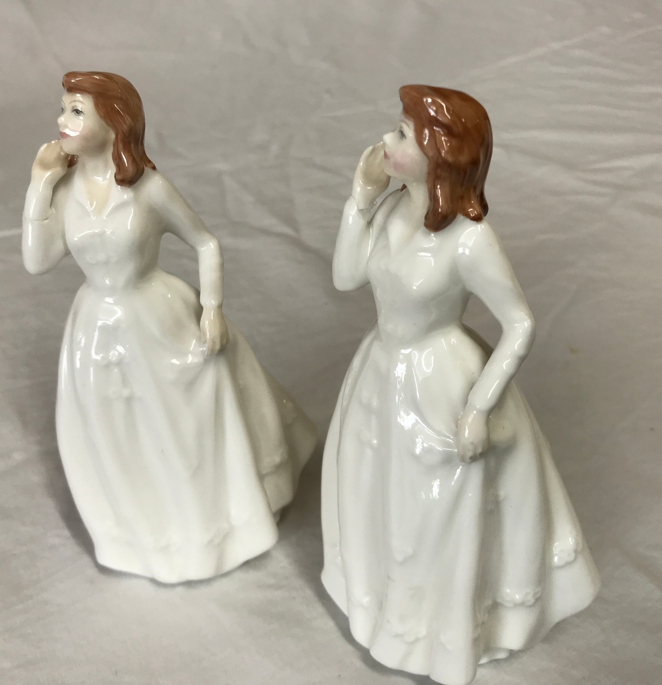 Eight Royal Doulton figurines: Melody, Harmony, Dinky Do, Rose, Christmas Morn, Joy x 2 and Welcome. - Image 4 of 5