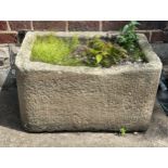 A stone trough 80cms w x 53cms d x 46cms h. Condition ReportGood condition.