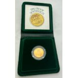 Elizabeth II proof full sovereign 1980 with certificate in original Royal Mint case.