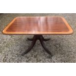 A good quality 19thC tip top mahogany table with cross banding to top. 144 x 105cm.Condition