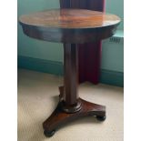 A Regency rosewood circular occasional table. 75 h x 55cm d.Condition ReportMarked to top.