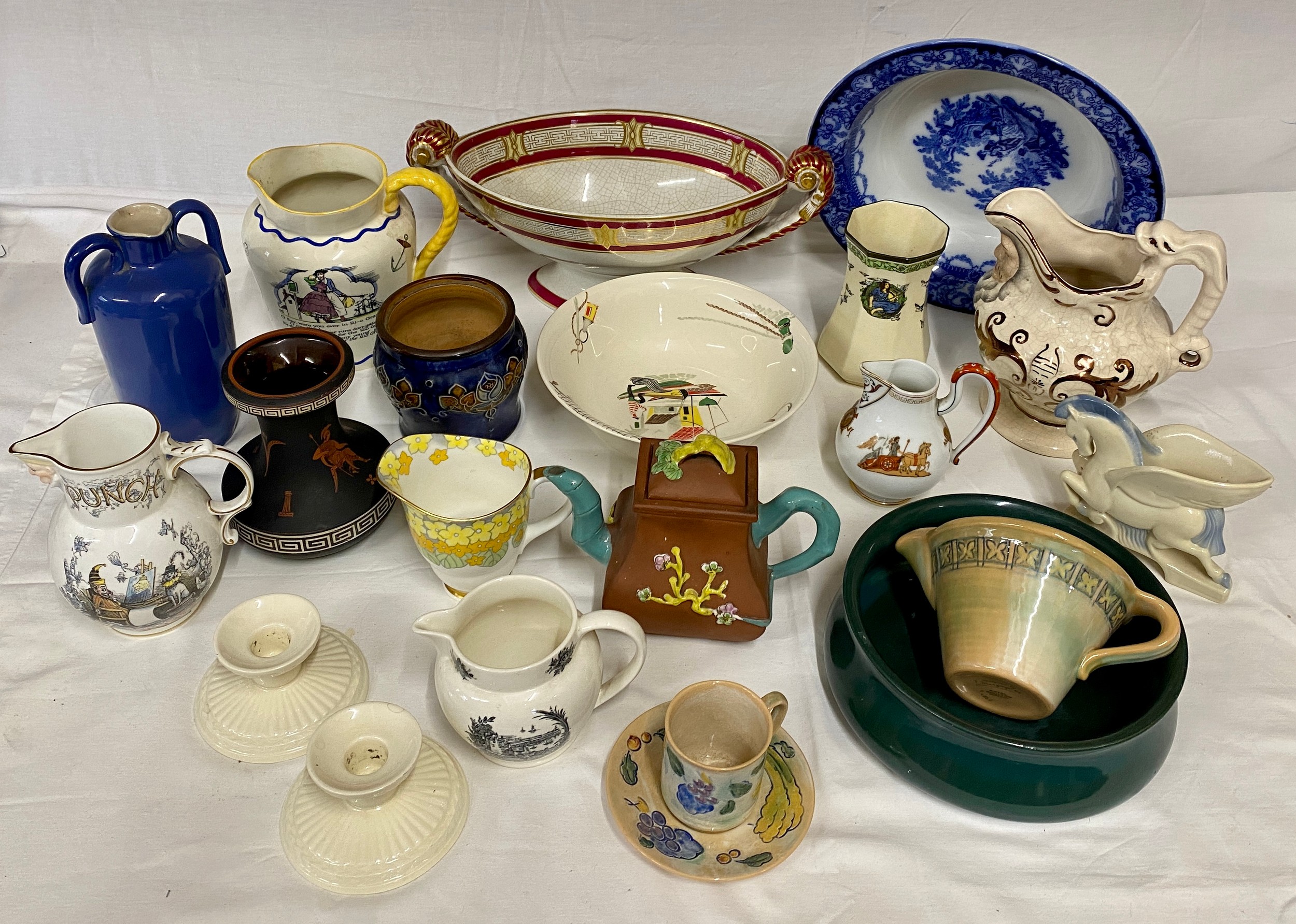 Large collection of ceramics to include Royal Doulton vases, jugs, cup and saucer, Wedgwood jug,